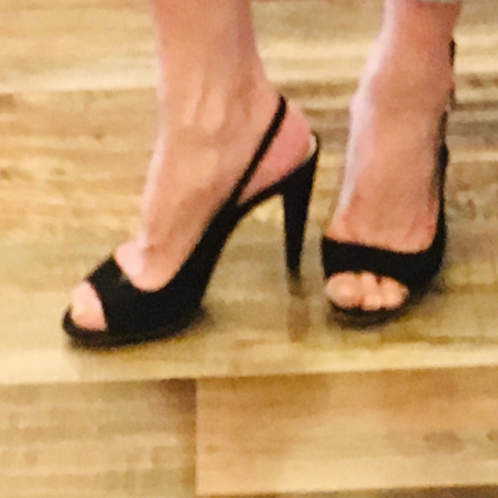 Black, Suede  Sling-backs: Smoke & Covid FREE